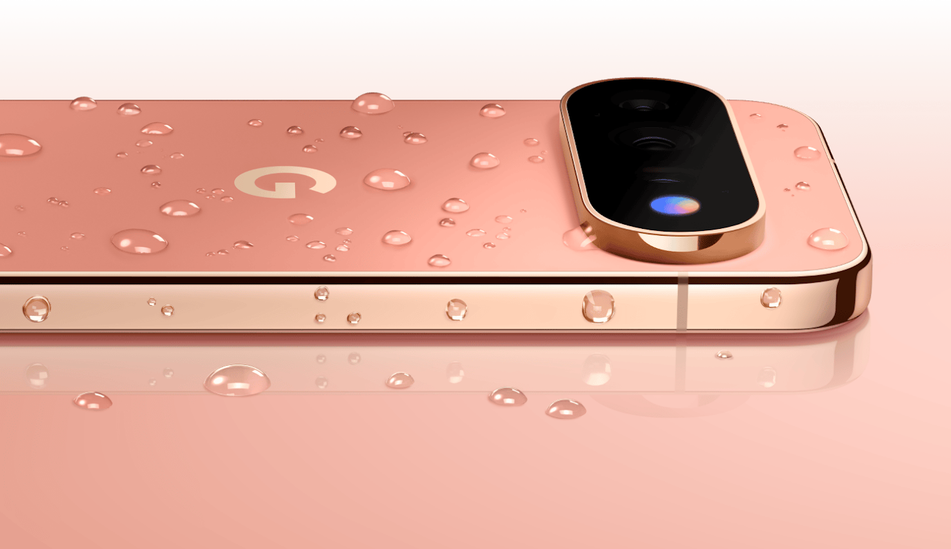 Google Pixel 11 Pro demonstrating IP68 dust and water resistance in sand