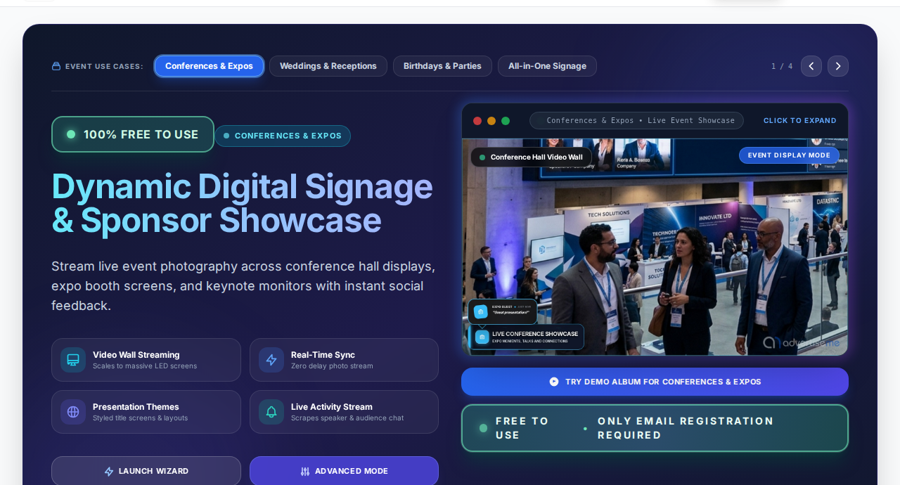 Slideshow Photos Album showcase interface