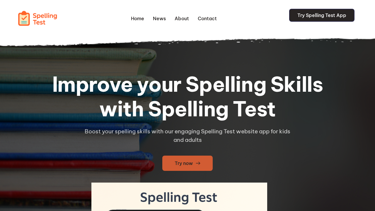 Spelling Test educational platform homepage at spellingtest.au